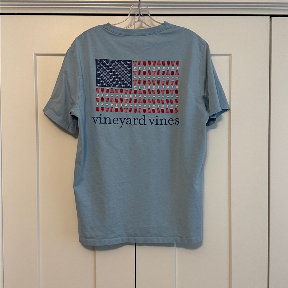 Vineyard Vines Red Solo Cup Flag Pocket Tee